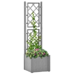 Letto Rialzato da Giardino con Graticcio e Irrigazione Grigio