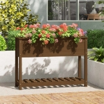 Fioriera con Mensola Ambra 111,5x34,5x81 cm Legno Massello Pino