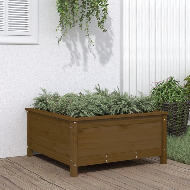 Fioriera da Giardino Ambra 82,5x82,5x39 cm Legno Massello Pino