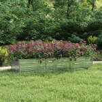 Letto Rialzato Giardino 240x80x45 cm in Acciaio Zincato Argento