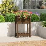 Fioriera con Mensola Ambra 54x34,5x81cm Legno Massello di Pino