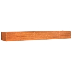Letto Rialzato da Giardino Ruggine 400x80x45 cm Acciaio Corten