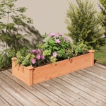 Fioriera Giardino Fodera Marrone 120x45x25cm Massello Abete