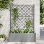 Fioriera da Giardino e Graticcio 100x43x142 cm PP Grigio Pietra