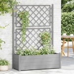 Fioriera da Giardino e Graticcio 100x43x142 cm PP Grigio Pietra