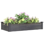 Fioriera Giardino con Fodera Grigia 120x60x25cm Massello Abete