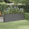 Letto Giardino Acciaio Verniciato a Polvere 224x40x68 cm Grigio