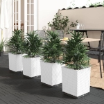 Fioriere 4 pz Bianche 30x30x37 cm in Polipropilene