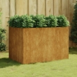 Fioriera Rialzata da Giardino 120x80x80 cm in Acciaio Corten