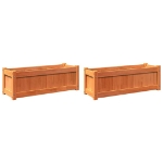Fioriere da Giardino 2pz Marrone Cera Legno Massello di Pino