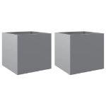 Fioriere 2pz Argento 42x40x39 cm in Acciaio Zincato