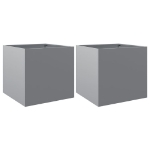 Fioriere 2pz Argento 49x47x46 cm in Acciaio Zincato