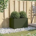 Fioriera Verde Oliva 62x30x29 cm in Acciaio