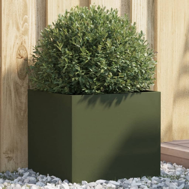 Fioriera Verde Oliva 42x40x39 cm in Acciaio