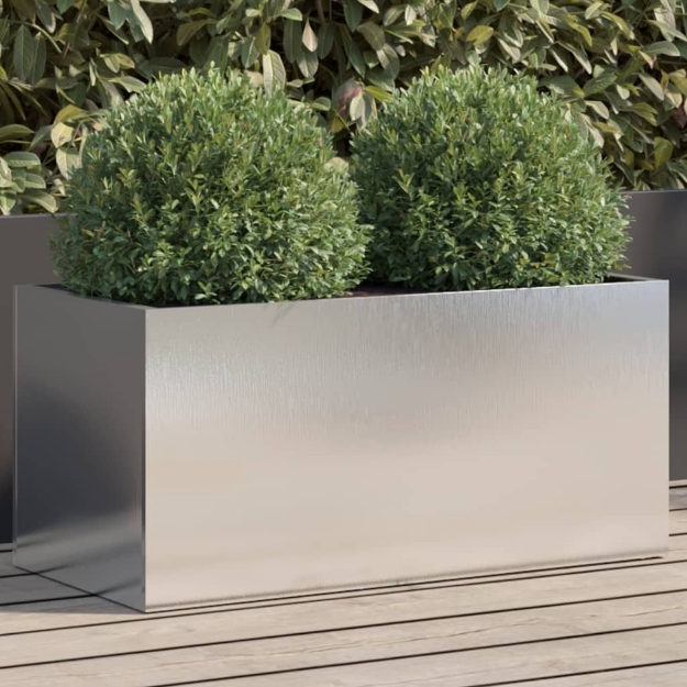 Fioriera Argento 62x30x29 cm in Acciaio Inox