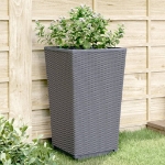 Fioriere da Giardino 4 pz Grigio Blu 32,5x32,5x57 cm in PP