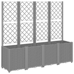 Fioriera Giardino con Traliccio Grigio Chiaro 160x40x140 cm PP