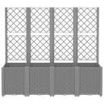 Fioriera Giardino con Traliccio Grigio Chiaro 160x40x140 cm PP