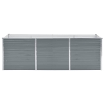 Letto Rialzato da Giardino Acciaio Zincato 240x80x77 cm Grigio