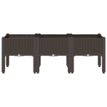 Fioriera da Giardino con Gambe Marrone 120x40x42 cm in PP