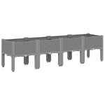 Fioriera da Giardino con Gambe Grigio Chiaro 160x40x42 cm in PP