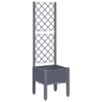 Fioriera Giardino con Traliccio Grigio Blu 40x40x142 cm PP