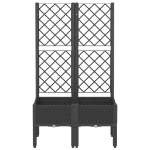 Fioriera da Giardino con Traliccio Nera 80x40x142 cm in PP