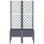 Fioriera Giardino con Traliccio Grigio Blu 80x40x142 cm PP