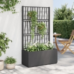 Fioriera da Giardino con Traliccio Grigio Scuro 80x36x140 cm PP