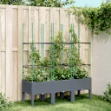Fioriera Giardino con Traliccio Grigio Blu 120x40x142,5 cm PP
