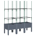 Fioriera Giardino con Traliccio Grigio Blu 120x40x142,5 cm PP