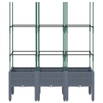 Fioriera Giardino con Traliccio Grigio Blu 120x40x142,5 cm PP