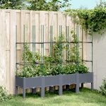 Fioriera Giardino con Traliccio Grigio Blu 160x40x142,5 cm PP