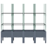 Fioriera Giardino con Traliccio Grigio Blu 160x40x142,5 cm PP