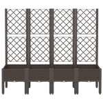 Fioriera da Giardino con Traliccio Marrone 160x40x142 cm in PP