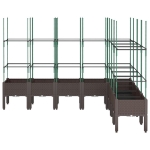 Fioriera da Giardino con Traliccio Marrone 200x160x142,5 cm PP