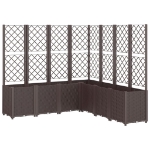 Fioriera da Giardino con Traliccio Marrone 160x160x140 cm in PP
