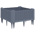 Fioriera Giardino con Picchetti Grigio Blu 42,5x42,5x28,5 cm PP