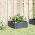 Fioriera Giardino con Picchetti Grigio Blu 42,5x42,5x28,5 cm PP