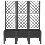 Fioriera da Giardino con Traliccio Nera 120x40x142 cm in PP