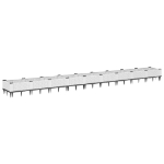 Fioriera da Giardino con Picchetti Bianca 362,5x42,5x28,5 cm PP