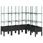 Fioriera da Giardino con Traliccio Nera 160x120x142,5 cm in PP