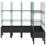 Fioriera da Giardino con Traliccio Nera 160x120x142,5 cm in PP