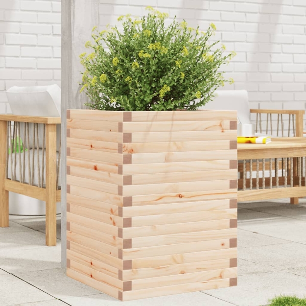 Fioriera da Giardino 50x50x68,5 cm in Legno Massello di Pino