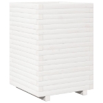 Fioriera da Giardino Bianca 50x50x72 cm Legno Massello di Pino
