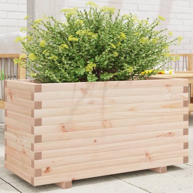 Fioriera da Giardino 90x40x49,5 cm in Legno Massello di Pino