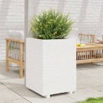 Fioriera da Giardino Bianca 50x50x72,5cm Legno Massello di Pino