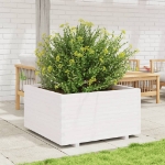 Fioriera da Giardino Bianca 90x90x49,5cm Legno Massello di Pino