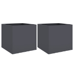 Fioriere 2 pz Antracite 49x47x46 cm Acciaio
