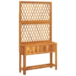 Fioriera con Traliccio e Ripiano 100x32x185 cm Legno Acacia